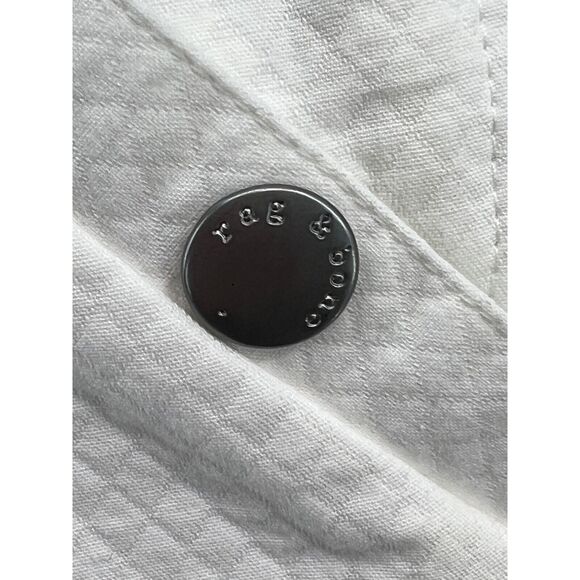 Rag & Bone Abby Jacket Womens XS White Cotton Relaxed Fit Open Belted Minimalist - Picture 6 of 13